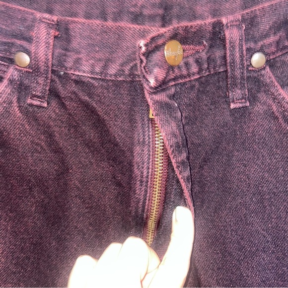 Vintage Wrangler High Waist Straight Leg Burgandy Jeans 29 x 34 - Picture 3 of 7